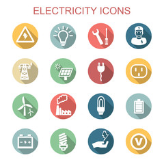 electricity long shadow icons