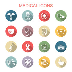 medical long shadow icons