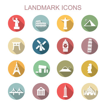 landmark long shadow icons