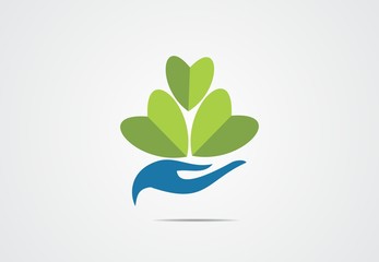 love, eco, leaf, symbols, people, hands, logo, vector