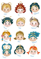 Funny Zodiac on White Background