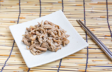 steamed thai mushroom, steamed mushrooms on dish