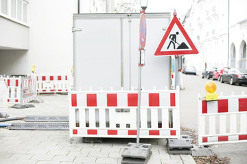 Baustelle auf Gehweg