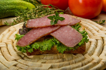 Salami sausages