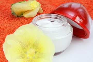 Face & body cream with hollyhock,  Alcea rosea