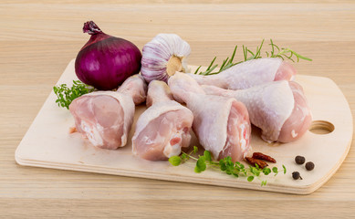 Raw chicken legs