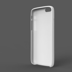 White plastic case mock-up for smartphone. Inner view