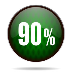 90 percent green internet icon