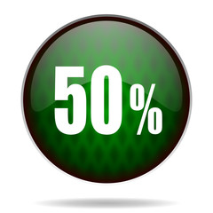 50 percent green internet icon