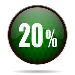 20 percent green internet icon
