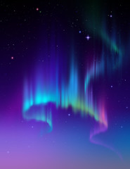 Aurora Borealis in the sky, abstract lights illustration