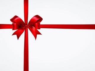 Shiny red satin ribbon.