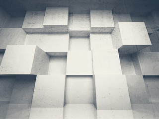 Abstract 3d architecture background with white cubes