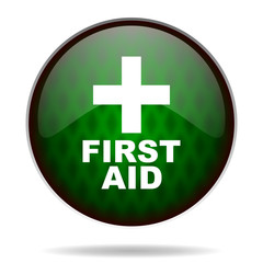 Obraz premium first aid green internet icon