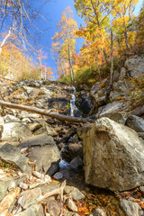 Fototapeta na wymiar Falling Waters Cascades on the Blue Ridge Parkway in Autumn