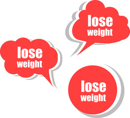 lose weight word on modern banner design template. set