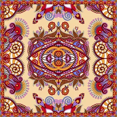 Tuinposter Traditionele sier bloemen Paisley bandana © Kara-Kotsya