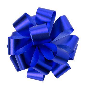 blue bow isolated on the white background
