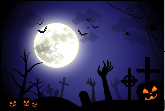 Spooky Halloween illustration vector