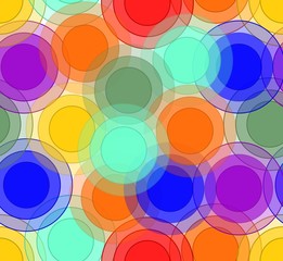 Fototapeta premium Cheerful background with overlapping circles in rainbow colors