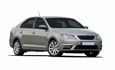 white sedan front view