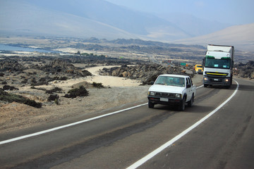 Fototapeta na wymiar desert road in Chile