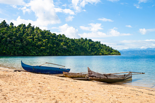 traditional Malagasy boat. Madagascar