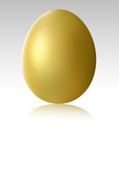 Single gold chicken egg