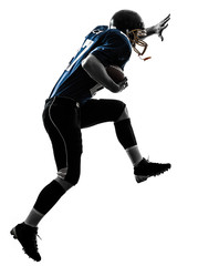 Fototapeta na wymiar american football player man running silhouette