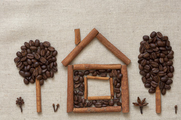 Cinnamon and coffee house