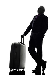 senior business man traveler traveling silhouette