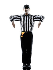 american football referee gestures illegal shift silhouette