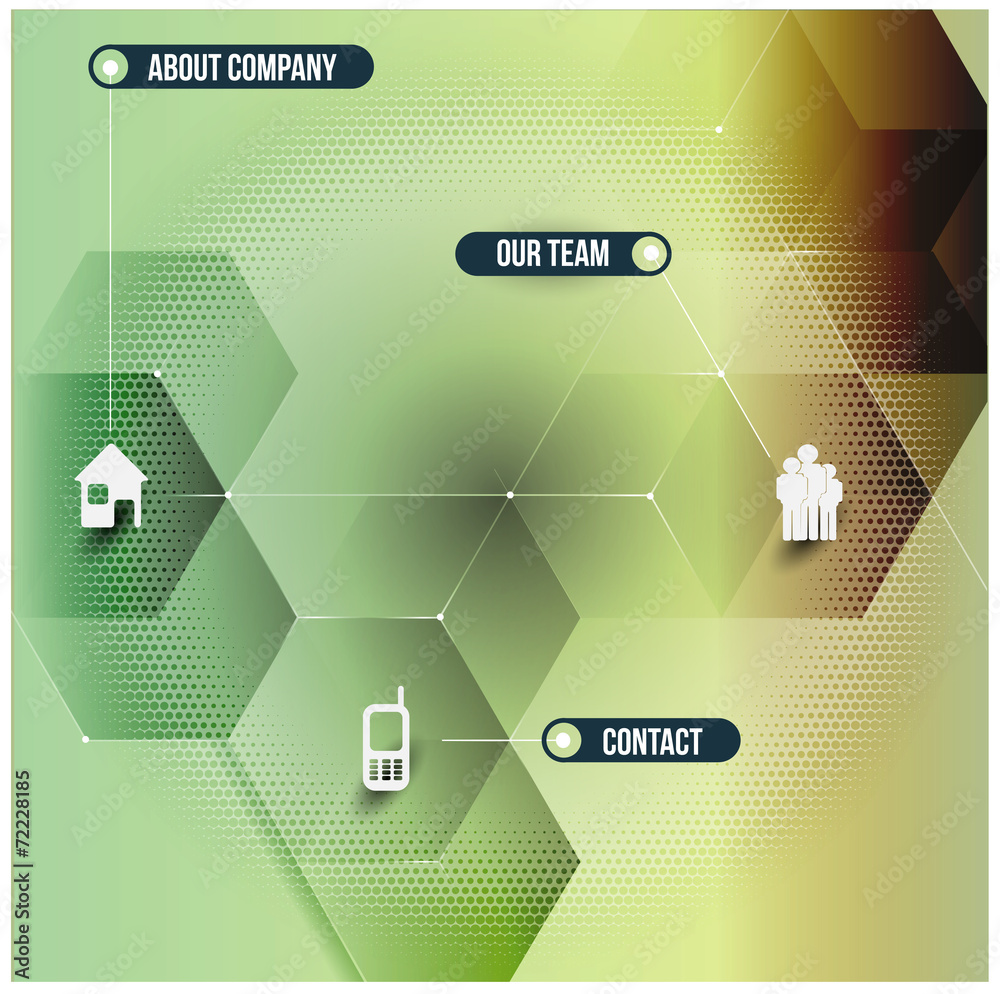 Poster abstract vector infographic design with cubes and corporate icon