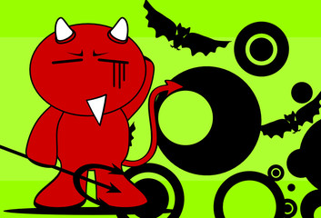 devil halloween cartoon background card9
