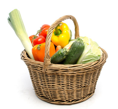 Fototapeta Basket full of fresh vegetables