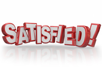 Satisfied 3d Letters Word Happy Fulfilled Customer Satisfaction