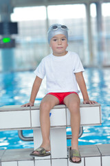 children group  at swimming pool