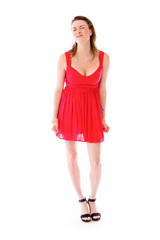 model isolated on plain background upset angry worried