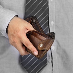 Hand and empty pocket