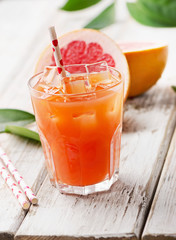Glass of a fresh grapefruit juice