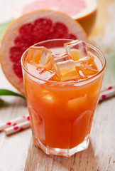Glass of pink grapefruit juice