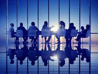 Business Meeting Backlit Professional Strategy Concept