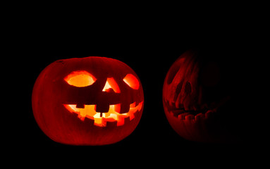 Halloween pumpkin on dark