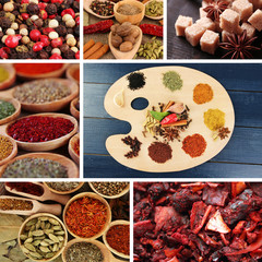 Collage of different spices
