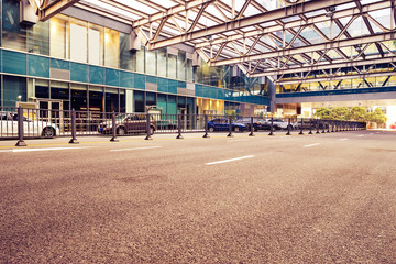 taxi station and building