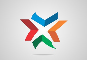 Abstract logo template triangle  colorful