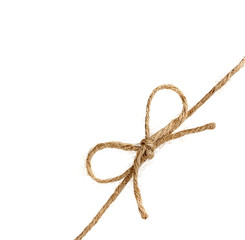 string or twine tied in a bow isolated on white background - obrazy, fototapety, plakaty