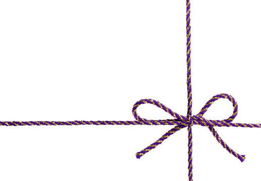string or tape tied in a bow isolated on white background