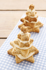 Gingerbread christmas trees. Beautiful xmas dessert