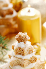 Gingerbread christmas trees. Beautiful xmas dessert